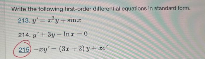 Write the following first-order differential | Chegg.com