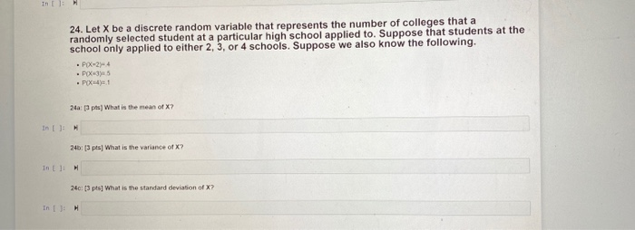 Solved In: 24. Let X be a discrete random variable that | Chegg.com