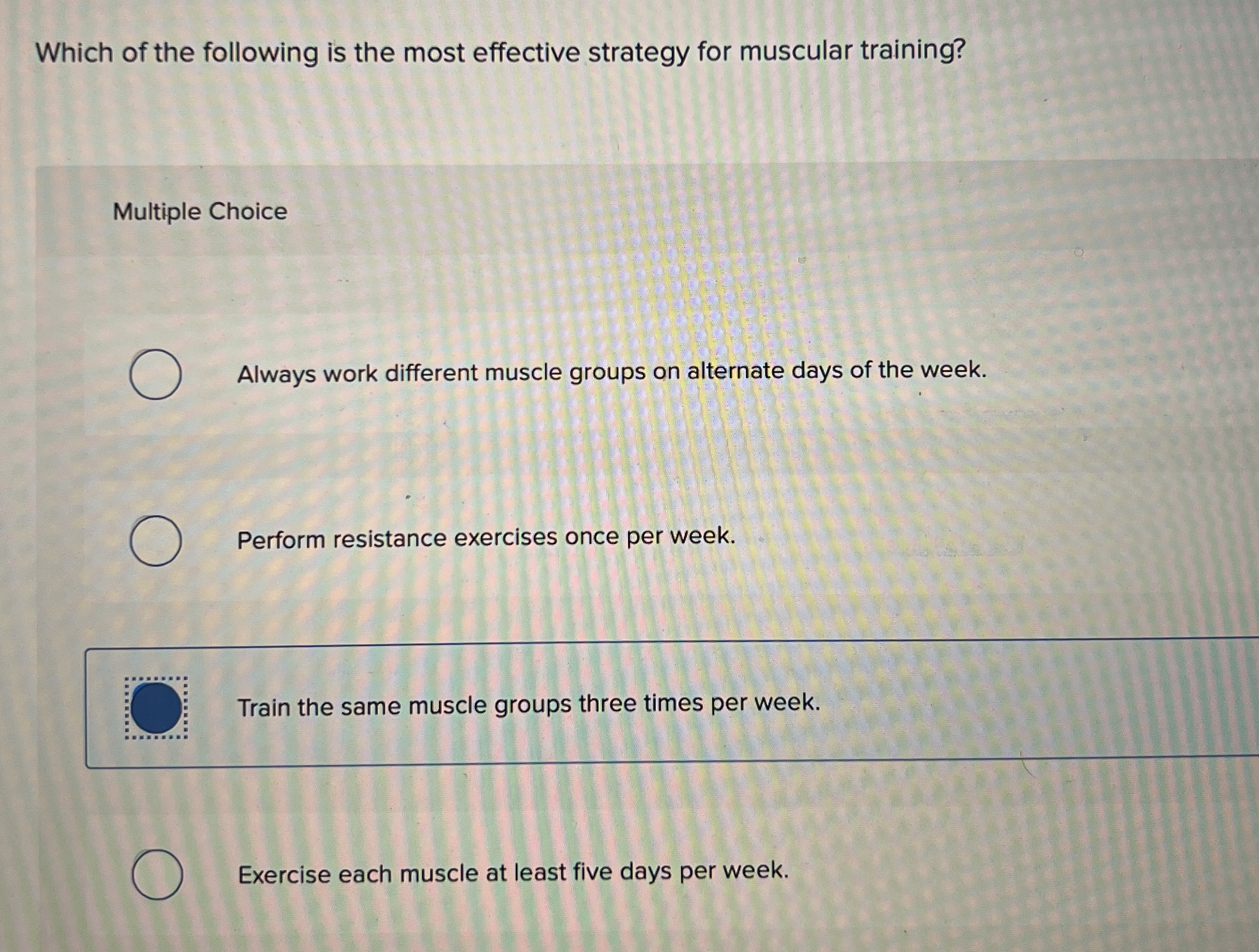 Solved Which of the following is the most effective strategy | Chegg.com