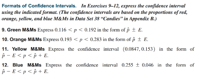 Confidence Interval Answer Format Solved Formats of Confidence Intervals. In Exercises 9–12, | Chegg.com