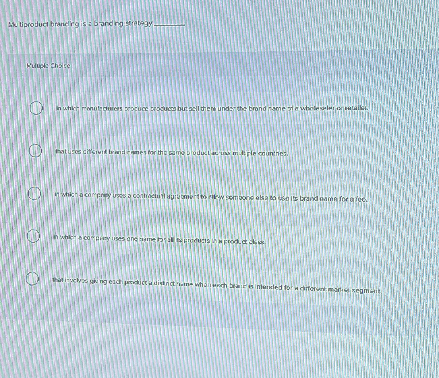 Solved Multiproduct branding is a branding strategyMultiple