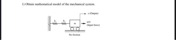 Solved 1) Obtain Mathematical Model Of The Mechanical | Chegg.com