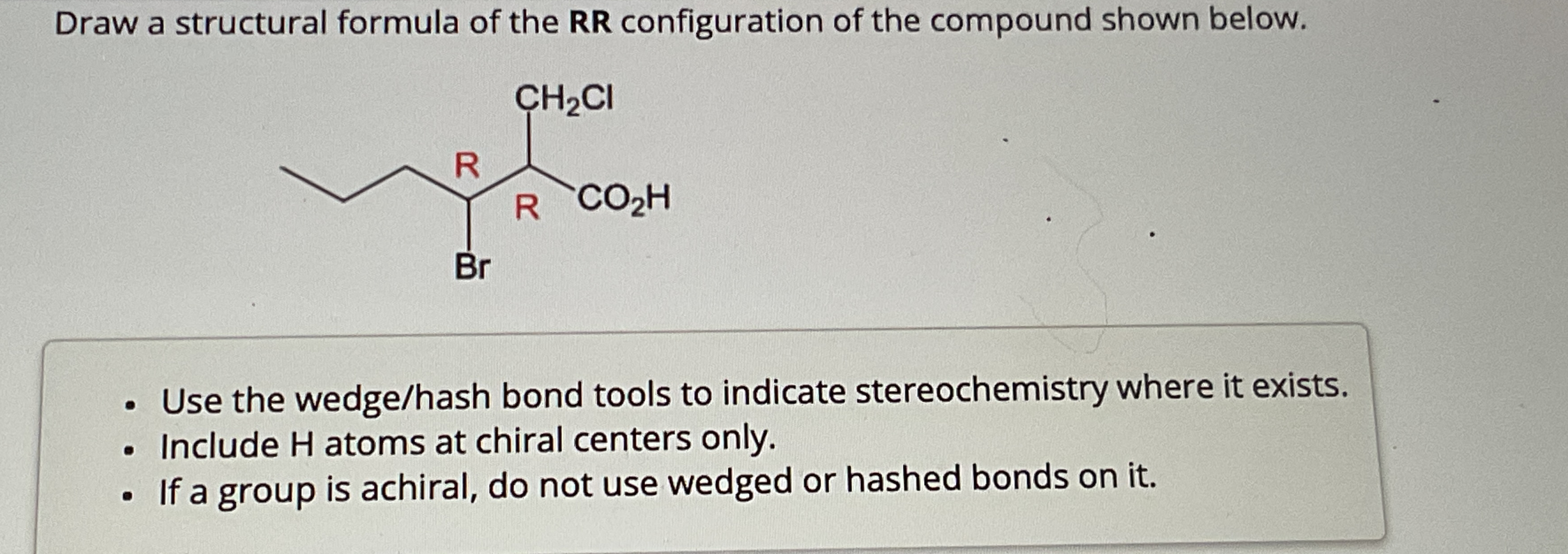 Solved Draw a structural formula of the RR configuration of | Chegg.com