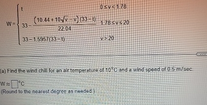 Solved The wind chill factor on a certain planet is given by | Chegg.com