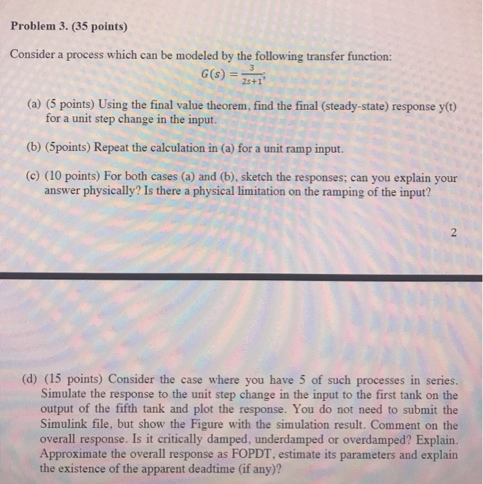 Solved Problem 3. (35 points) Consider a process which can | Chegg.com