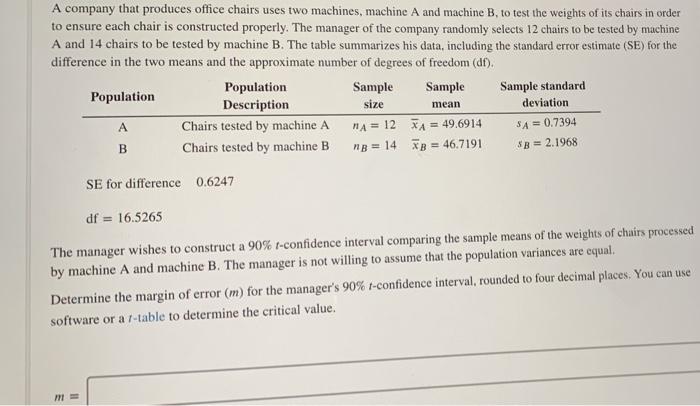 Solved Shea wants to estimate the difference between two | Chegg.com