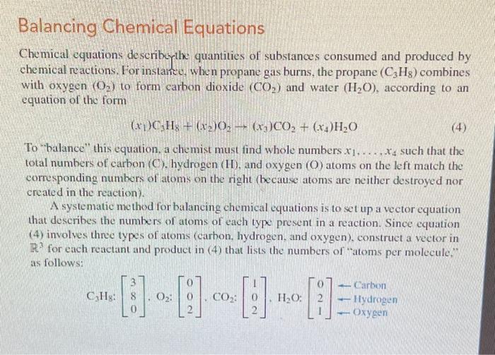 Solved chemical reactions. For instaree, when propane gas | Chegg.com