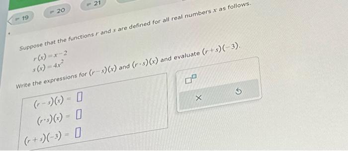 Solved −19 −20 −21 Suppose That The Functions R And S Are 4325