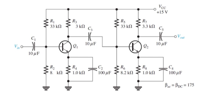 Solved Determine the overall voltage gain of the | Chegg.com