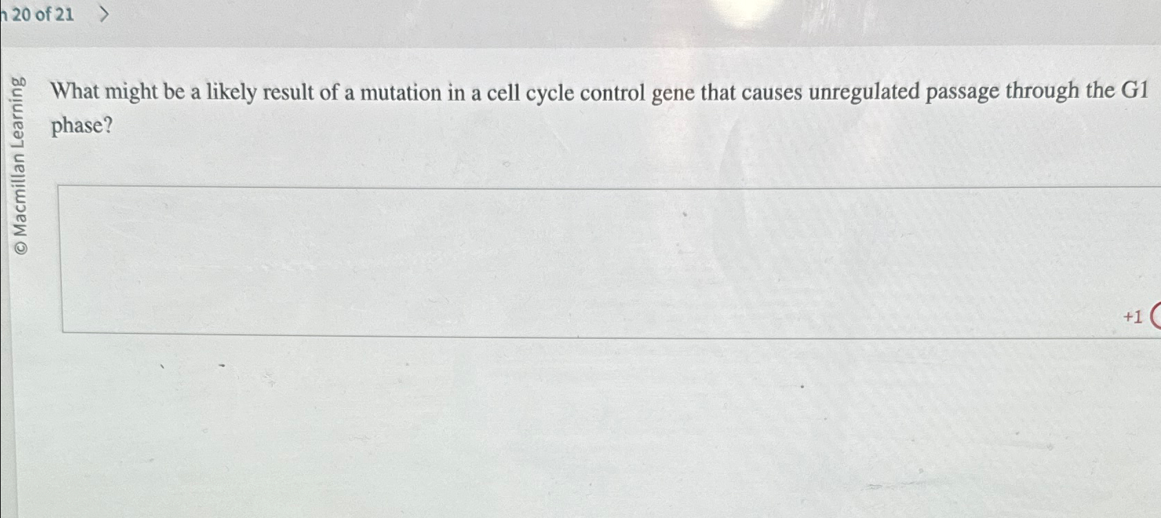 Solved 20 ﻿of 21What might be a likely result of a mutation | Chegg.com