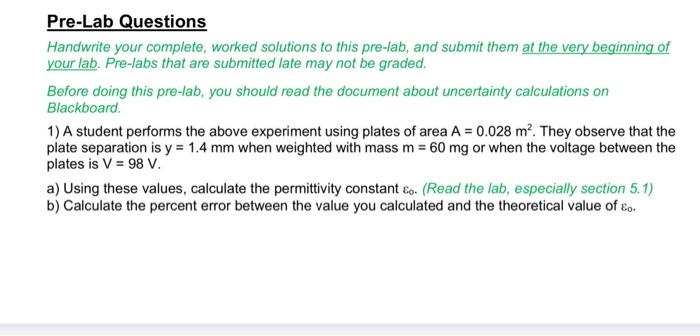 Solved Pre-Lab Questions Handwrite Your Complete, Worked | Chegg.com