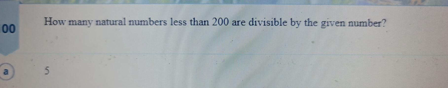 the set of natural number less than 100 and divisible by 5