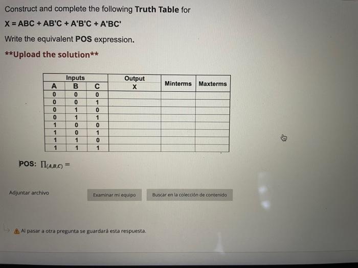 Solved Construct And Complete The Following Truth Table For | Chegg.com