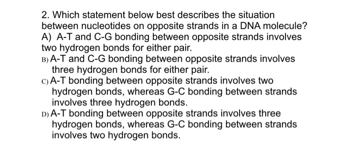 Solved 2. Which statement below best describes the situation | Chegg.com