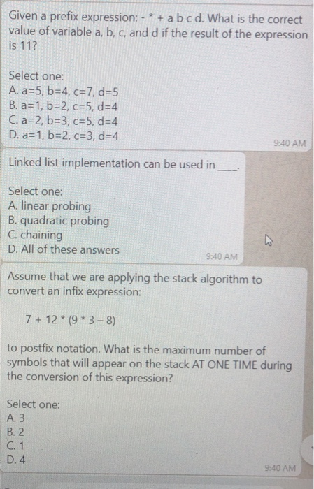 Solved Given A Prefix Expression: - * + A B Cd. What Is The | Chegg.com