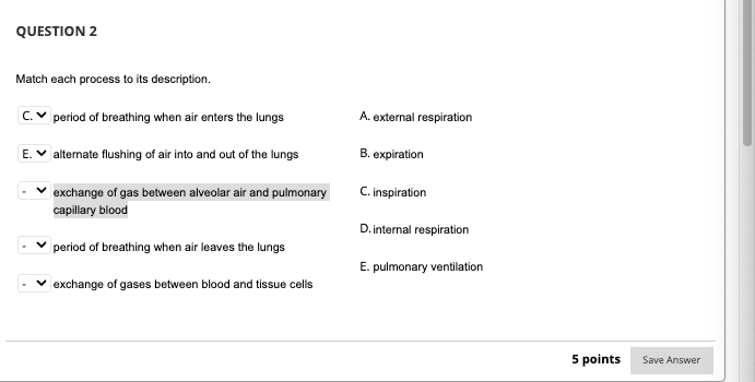 Solved QUESTION 2Match each process to its | Chegg.com
