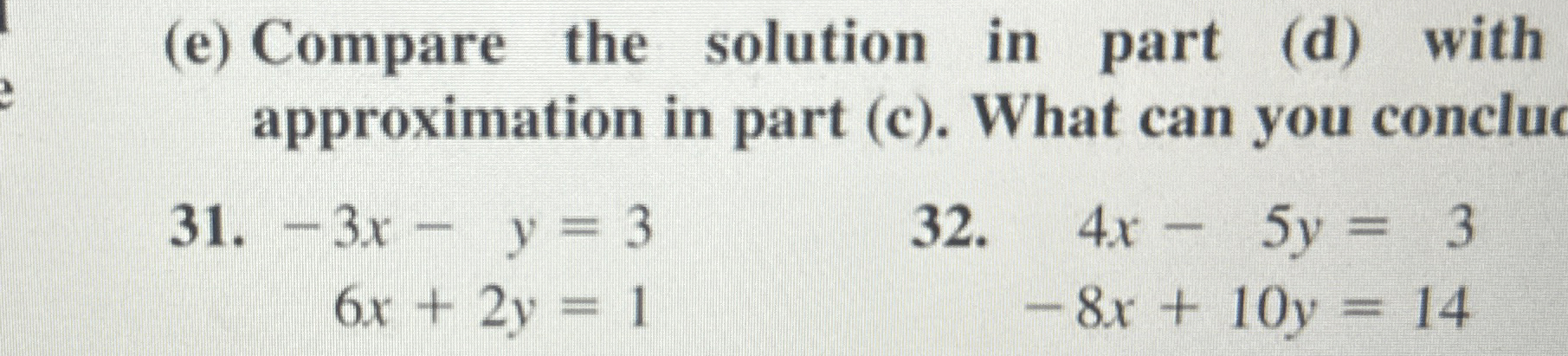 (e) ﻿Compare the solution in part (d) | Chegg.com