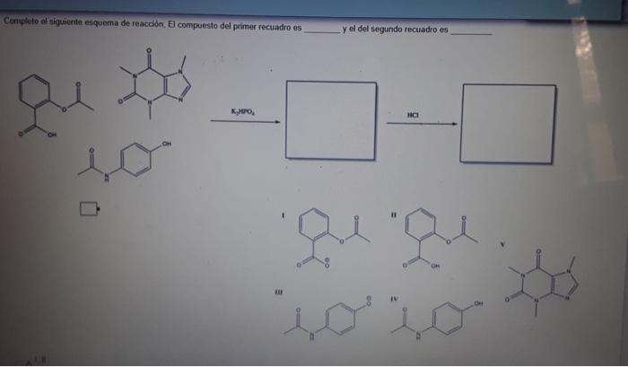 Solved Complete el siguiente esquema de reacción compuesto | Chegg.com