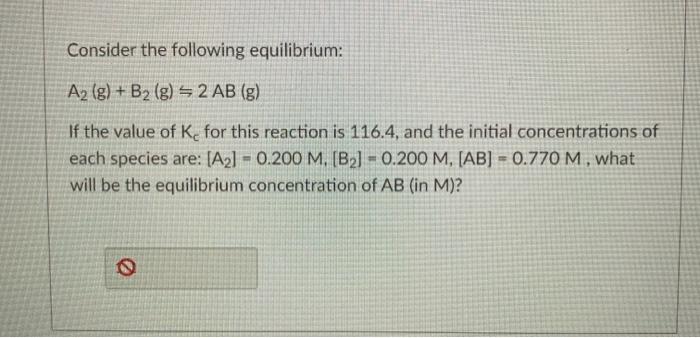 Solved Consider The Following Equilibrium: A2 (g) + B2 (g) = | Chegg.com