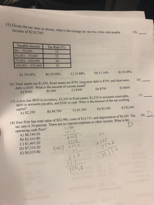 Solved 15 Given The Tax Rates As Shown What Is The Average Chegg Solved 15 Given The Tax Rates As Shown What Is The Average Chegg