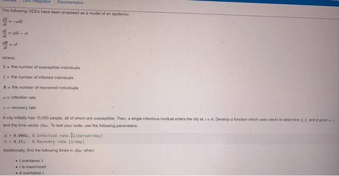 Solved LMS Integration Documentation The following ODES have | Chegg.com