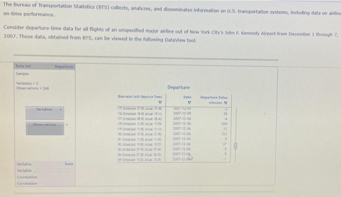 The Bureau Of Transportation Statistics (BTS) | Chegg.com