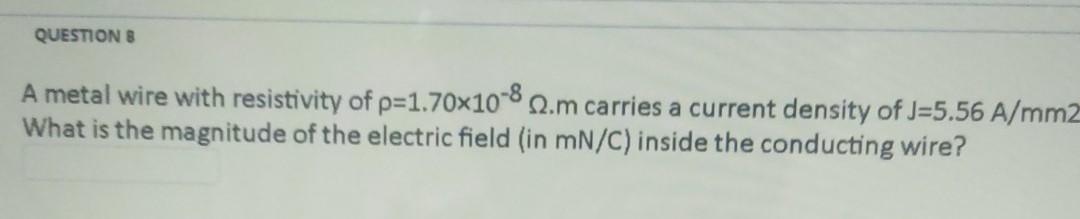 Solved QUESTIONS A metal wire with resistivity of | Chegg.com