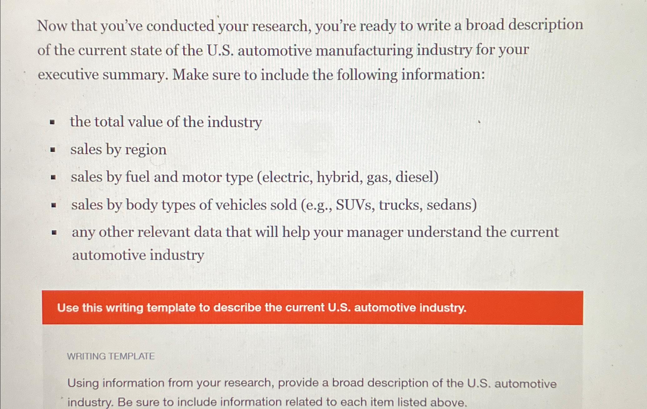 Solved Now that you've conducted your research, you're ready