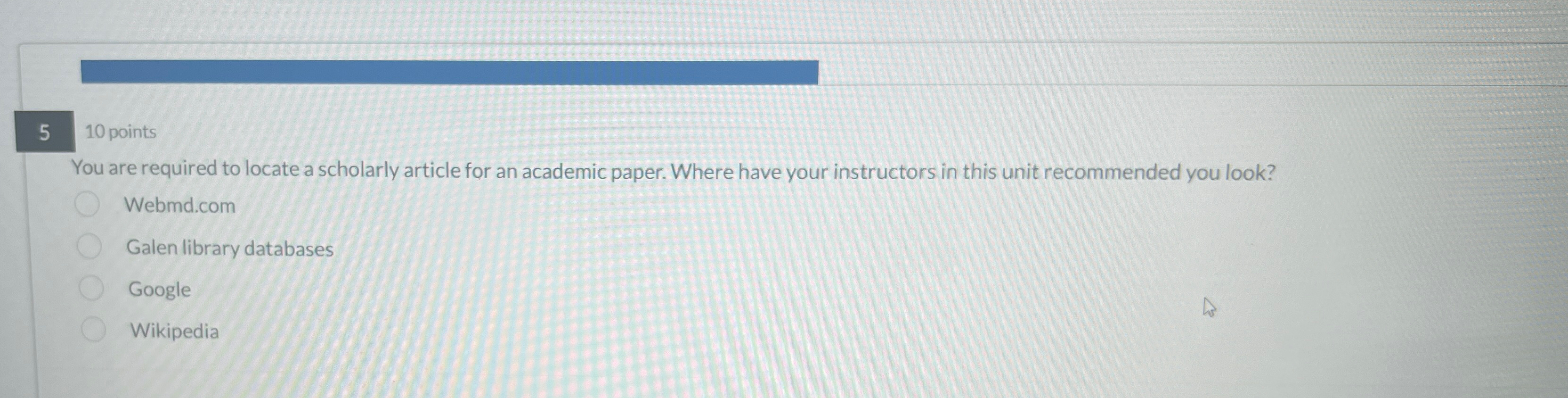 Solved 510 ﻿pointsYou are required to locate a scholarly | Chegg.com