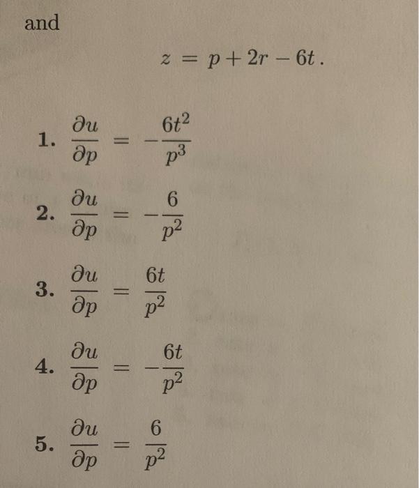 Solved Use The Chain Rule To Find ∂p∂u For U Y Zx Y When