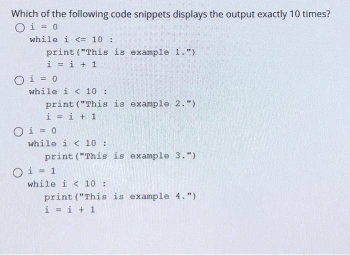 Solved Which of the following code snippets displays the | Chegg.com