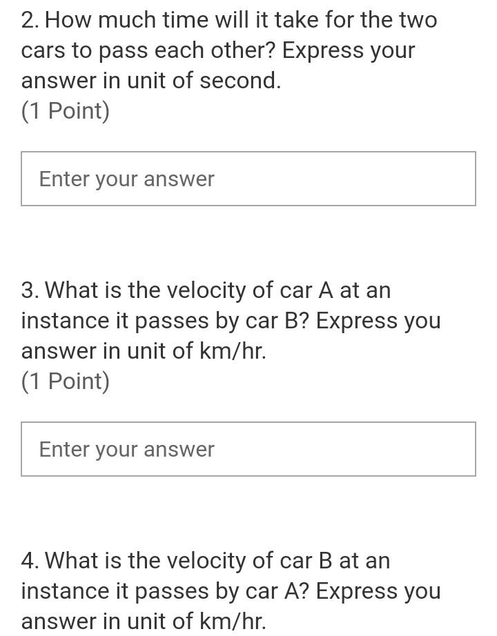 Solved Car A Is Travelling On A North Bound Lane Of A Chegg Com
