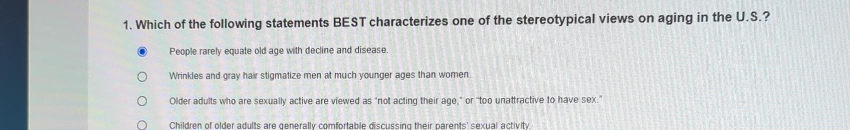 Solved Which of the following statements BEST characterizes | Chegg.com