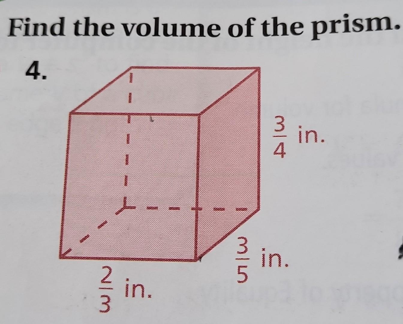 Solved Find The Volume Of The Prism. | Chegg.com