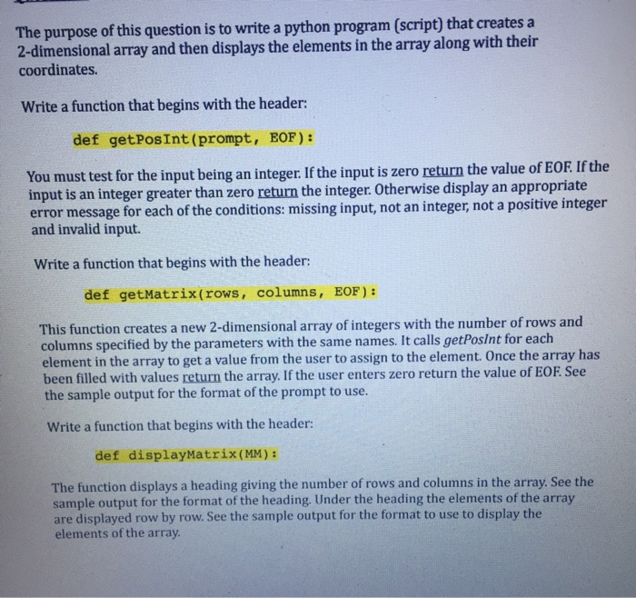 Solved The purpose of this question is to write a python | Chegg.com