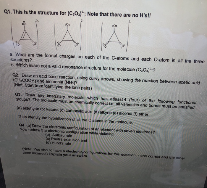 Solved Q1. This is the structure for (C303)2; Note that | Chegg.com