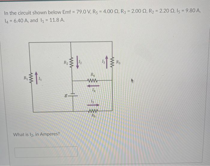 Solved In the circuit shown below Emf = 79.0 V. Rs = 4.00 2, | Chegg.com