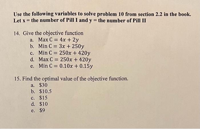 Solved Use the following variables to solve problem 10 from | Chegg.com