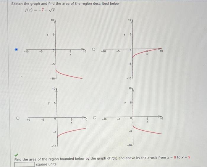 Solved Sketch the graph and find the area of the region | Chegg.com