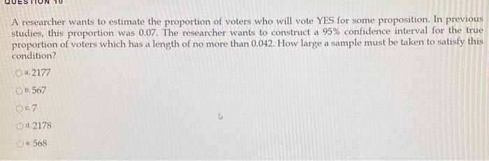 Solved A researcher wants to estimate the proportion of | Chegg.com