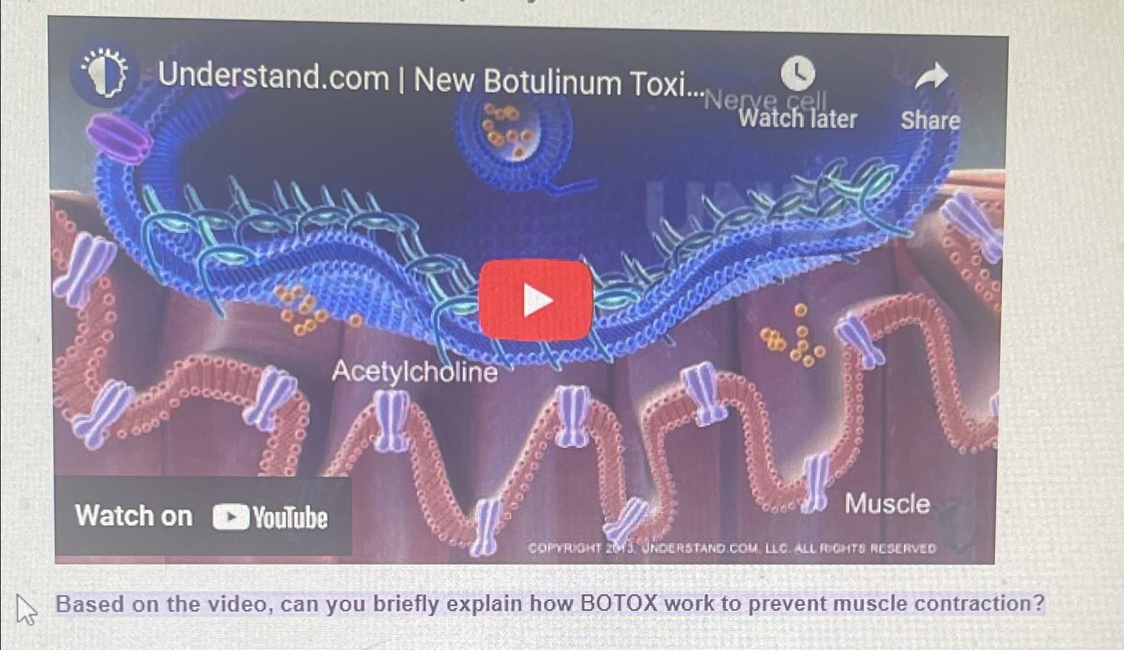 Solved Based on the video, can you briefly explain how BOTOX | Chegg.com