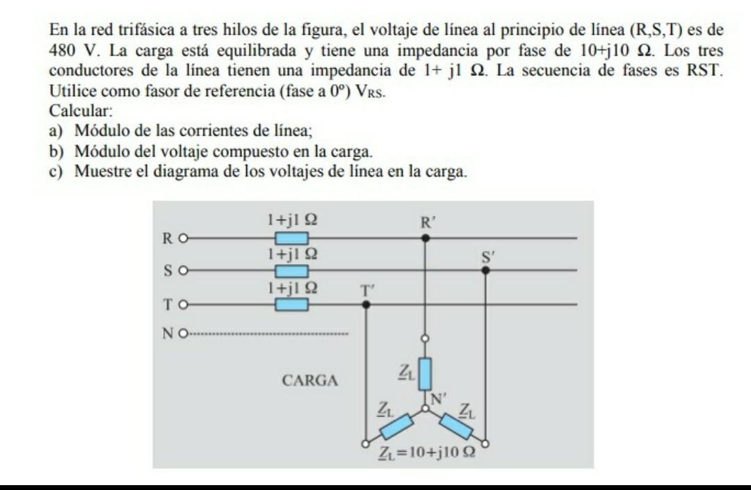 Solved In the three-phase three-wire network in the figure, | Chegg.com