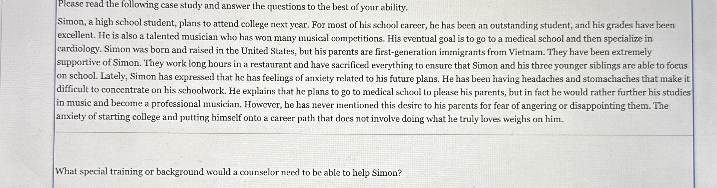 Solved Please read the following case study and answer the | Chegg.com