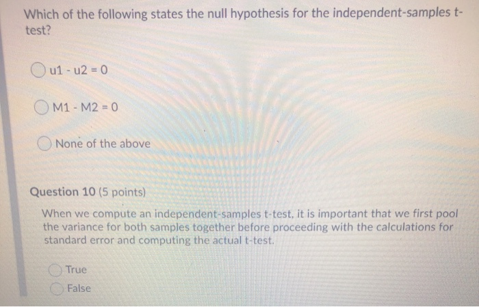 Solved Which of the following states the null hypothesis for | Chegg.com