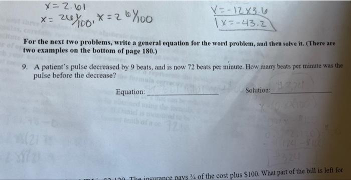 Solved x=2.61x=261/100,x=26y/1001x=−43.2y=−12×3.6 For the | Chegg.com
