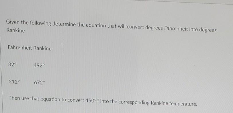 Solved Given the following determine the equation that will | Chegg.com