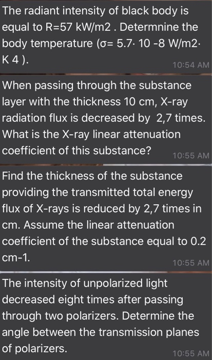 Solved The Radiant Intensity Of Black Body Is Equal To R Chegg Com