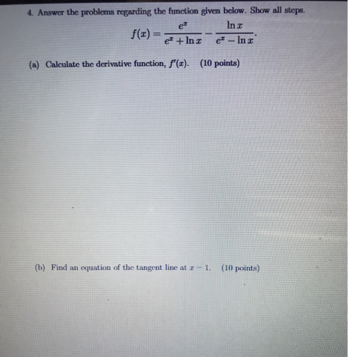 Solved 4. Answer the problems regarding the function given | Chegg.com
