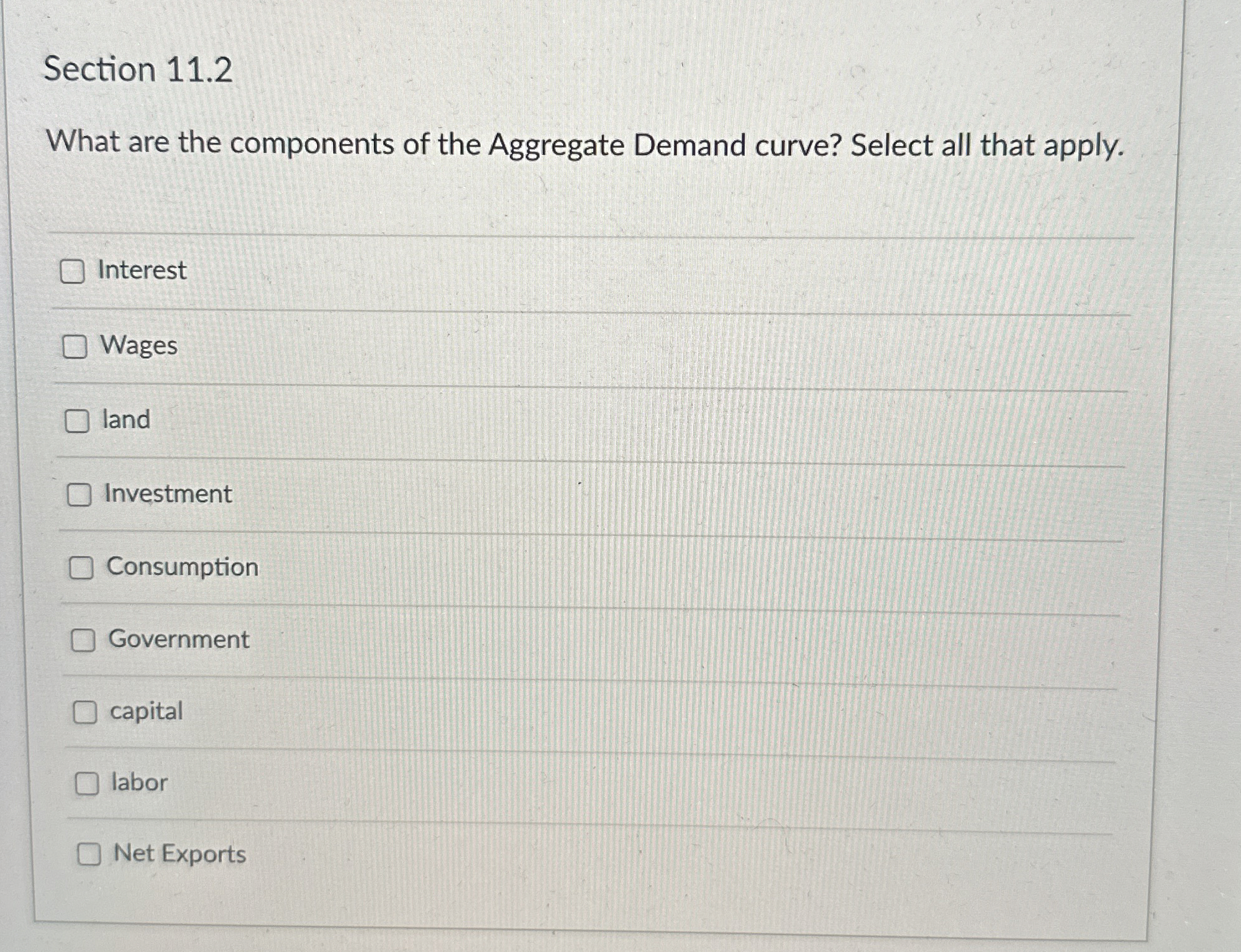 Solved Section 11.2What are the components of the Aggregate | Chegg.com
