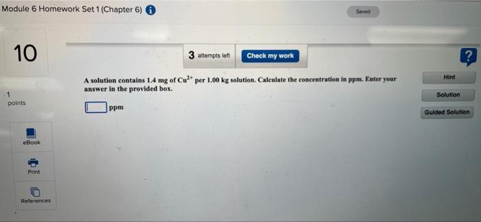 Solved Module 6 Homework Set 1 (Chapter 6) 6 Saved 10 ? 3 | Chegg.com